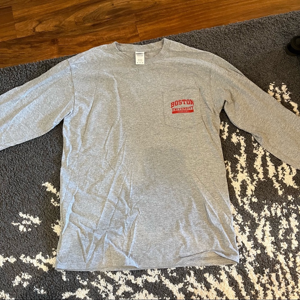 Boston University Gray Long Sleeve Tee